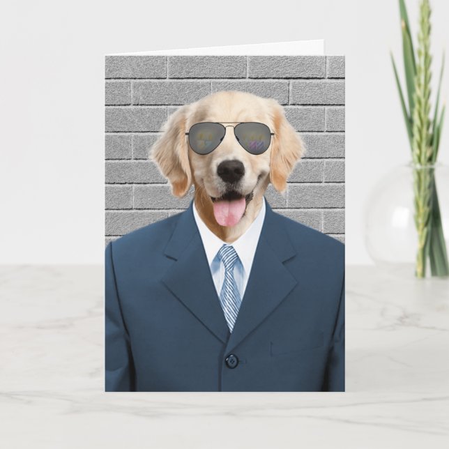 Carte Costume d'affaires Golden Retriever (Devant)
