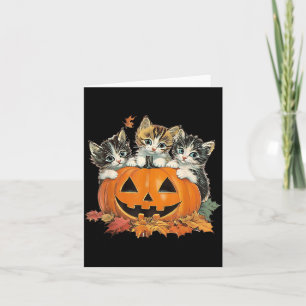 Carte Costume de chat noir effrayant vintage pour Hallow