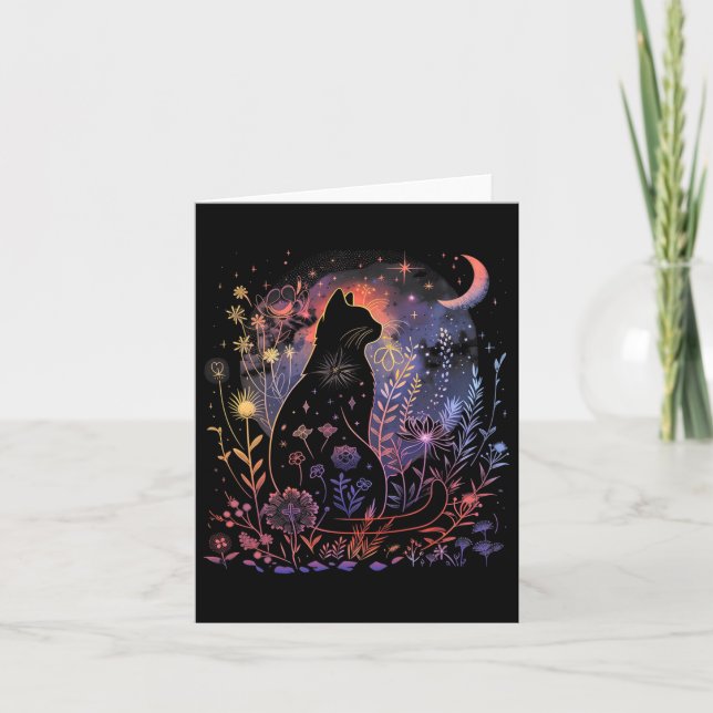 Carte Costume de chat noir Halloween Amoureux des chats  (Devant)