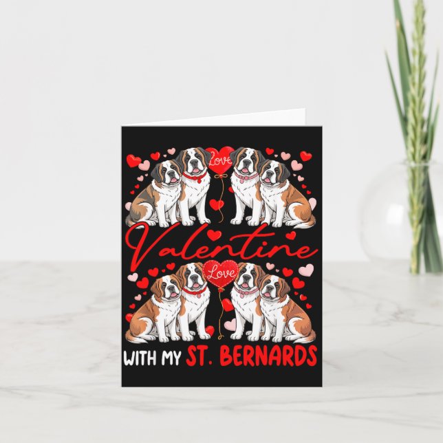 Carte Costume de couple de chiens Saint-Bernard pour la  (Devant)
