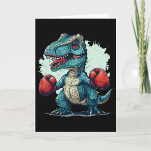 Carte Costume de dinosaure de boxe pour enfants drôles a