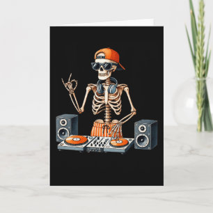 Carte Costume de DJ squelette Halloween Musique de plati