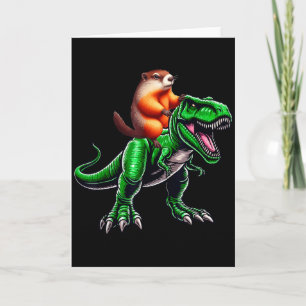 Carte Costume de Famille de T-rex à Cheval sur une Marmo