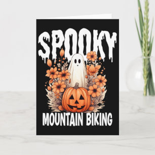 Carte Costume de famille d'Halloween de cyclisme de mont