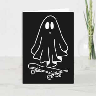Carte Costume de fantôme de skateboard paresseux Hallowe