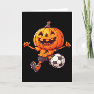 Carte Costume de football de squelette de citrouille d'H