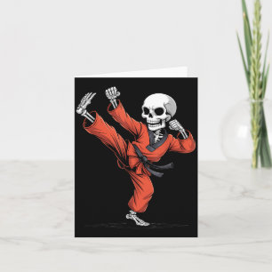Carte Costume de Halloween de Taekwondo squelette effray