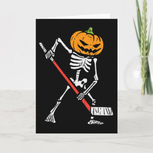 Carte Costume de hockey sur glace squelette citrouille H
