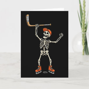 Carte Costume de hockey sur glace squelette drôle d'Hall
