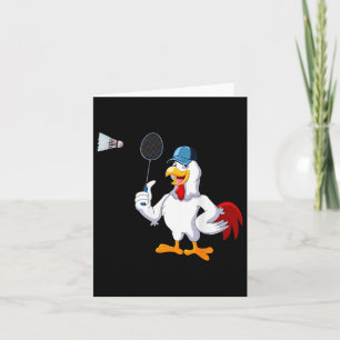 Carte Costume de joueur de badminton poulet qui joue au