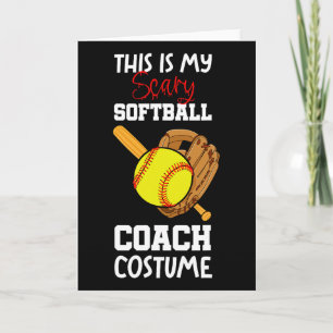 Carte Costume de joueur de softball Halloween effrayant