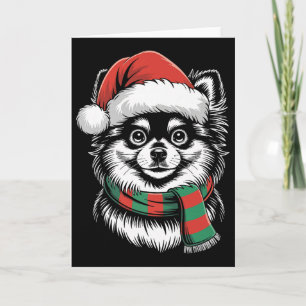 Carte Costume de Noël Chapeau Écharpe de Père Noël pour