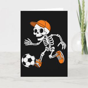 Carte Costume de soccer squelette d'Halloween drôle Foot