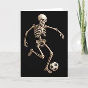 Carte Costume de soccer squelette rétro Halloween drôle