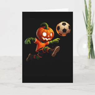 Carte Costume de soccer visage de citrouille Halloween H