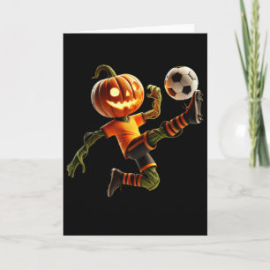 Carte Costume de soccer visage de citrouille Halloween H