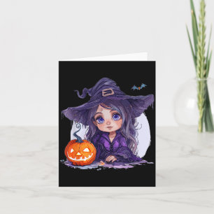 Carte Costume de sorcière Halloween Citrouille Effrayant