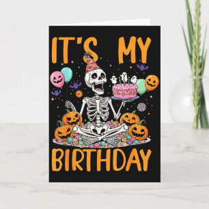 Carte Costume de squelette d'anniversaire Halloween Cade