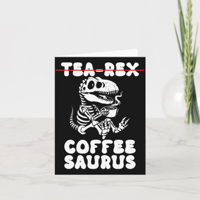 Carte Costume de squelette de dinosaure drôle Goth Tea-R (Devant)