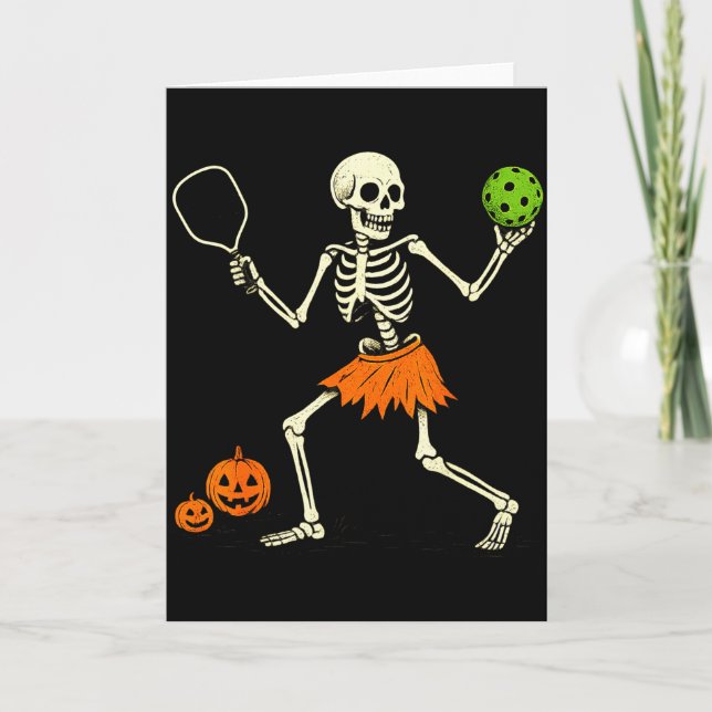 Carte Costume de squelette de pickleball d'Halloween eff (Devant)