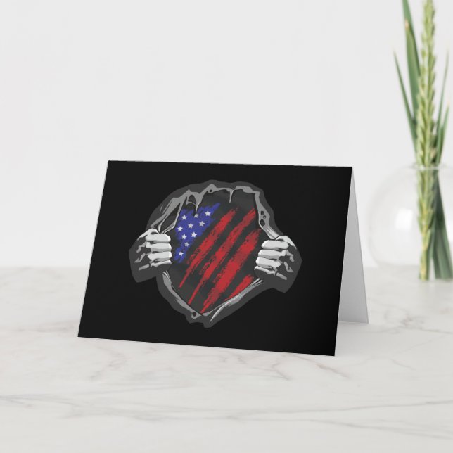 Carte Costume de super-héros drapeau USA (Devant)
