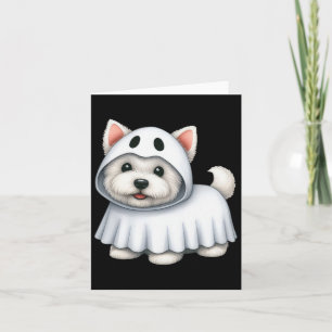 Carte Costume d'Halloween Chien Ghost West Highland Terr