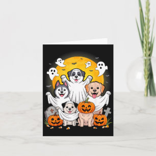 Carte Costume d'Halloween de chien fantôme drôle pour pr