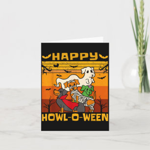 Carte Costume d'Halloween de chien teckel Happy Howl-O-W