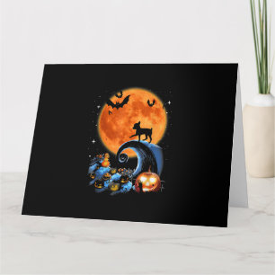 Carte costume d'Halloween de chihuahua chien lune citrou