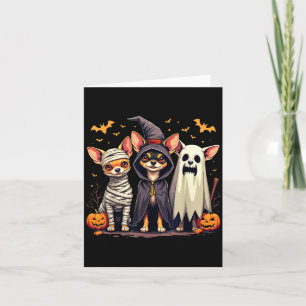 Carte Costume d'Halloween de Chihuahua Momie Sorcière Fa