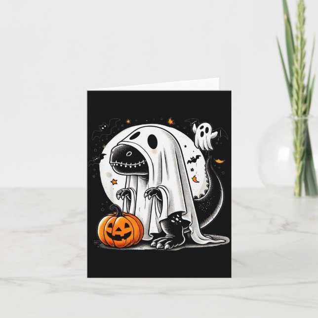 Carte Costume d'Halloween de dinosaure fantôme T-rex Tyr (Devant)