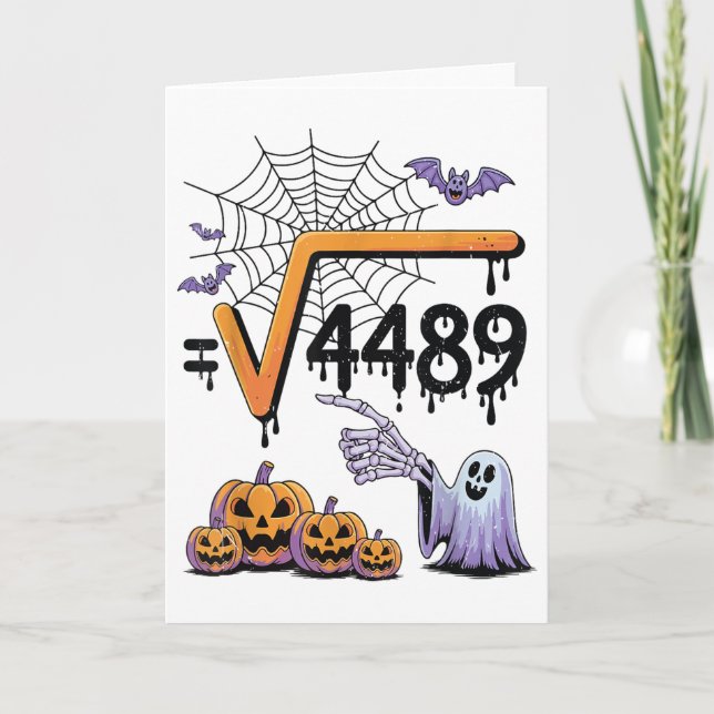 Carte Costume d'Halloween de professeur de mathématiques (Devant)