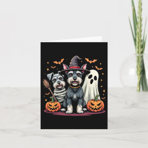 Carte Costume d'Halloween de Schnauzer nain Momie Sorciè
