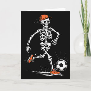 Carte Costume d'Halloween drôle de squelette de football