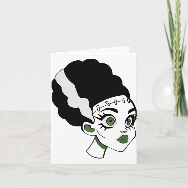 Carte Costume d'Halloween monstre de mariée Frankenstein (Devant)