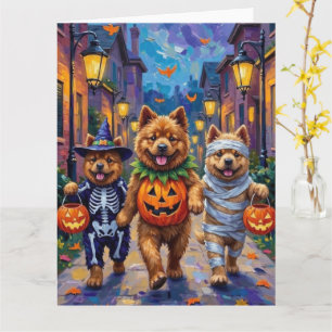Carte Costume d'Halloween pour chiens Chow Chow allant c
