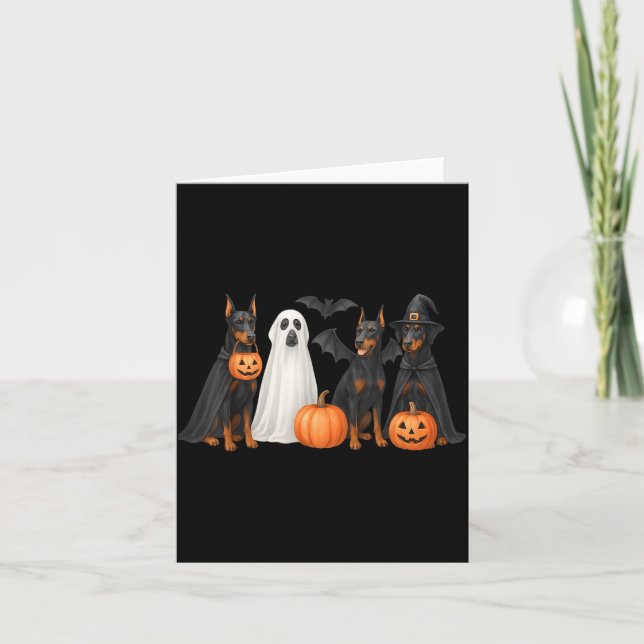 Carte Costume d'Halloween pour Doberman Fun Doberman Hal (Devant)