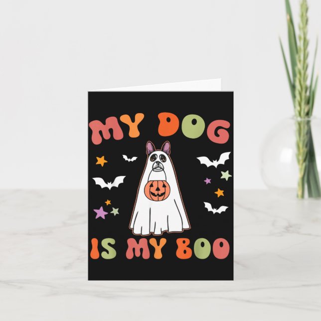 Carte Costume d'Halloween pour Terrier de Boston noir Mo (Devant)