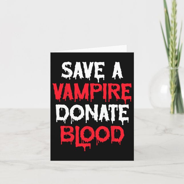 Carte Costume d'Halloween Sauver un vampire donner du sa (Devant)