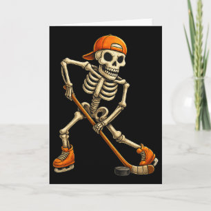 Carte Costume d'Halloween squelette de hockey sur glace
