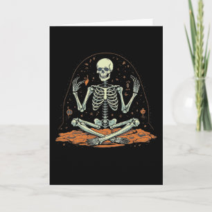 Carte Costume d'Halloween squelette méditant Yoga Zen Me