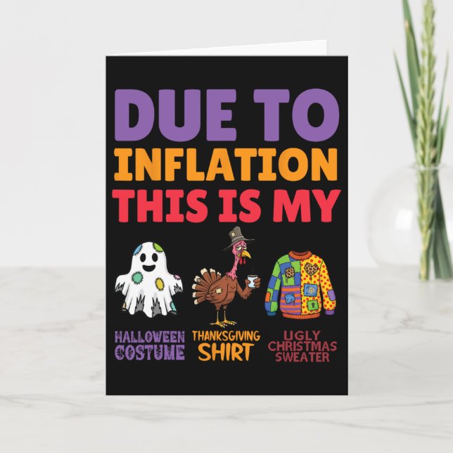 Carte Costume D'Inflation Trio Halloween Thanksgiving Et (Devant)