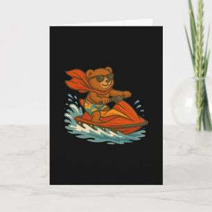Carte Costume d'ours de motomarine drôle pour adultes et