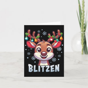 Carte Costume du groupe père Noël's Reindeer Blitzen Xma