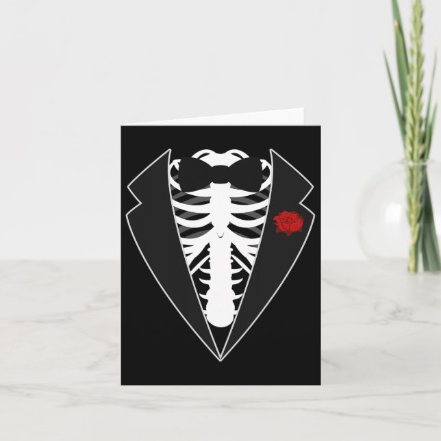 Carte Costume Halloween Squelette Tuxedo (Devant)