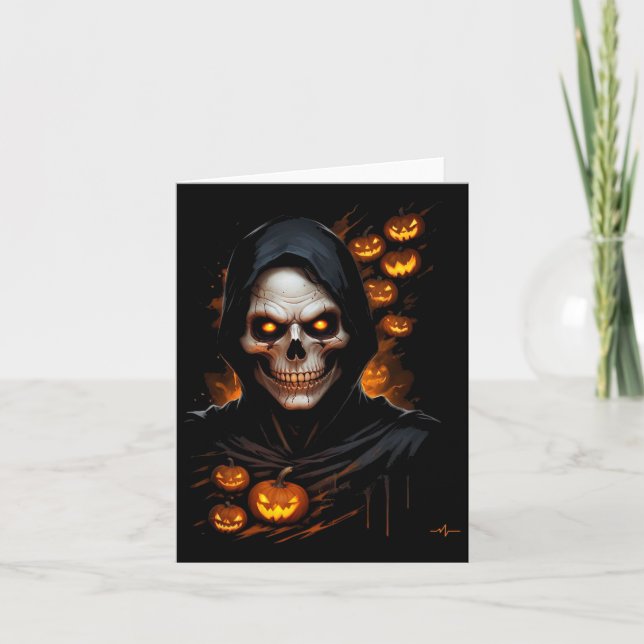 Carte Costume Halloween visage effrayant T-shir (Devant)