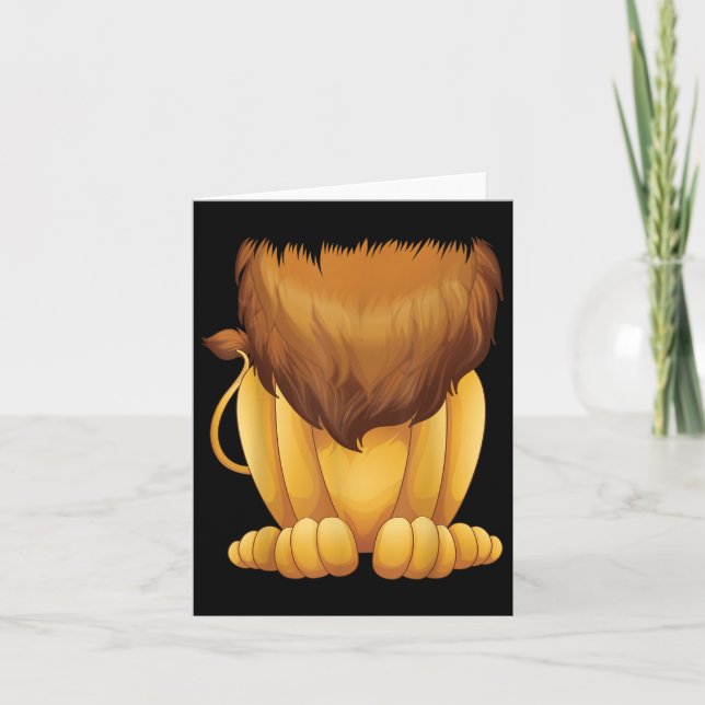 Carte Costume Lion sans tête mignon Halloween Funny Gros (Devant)