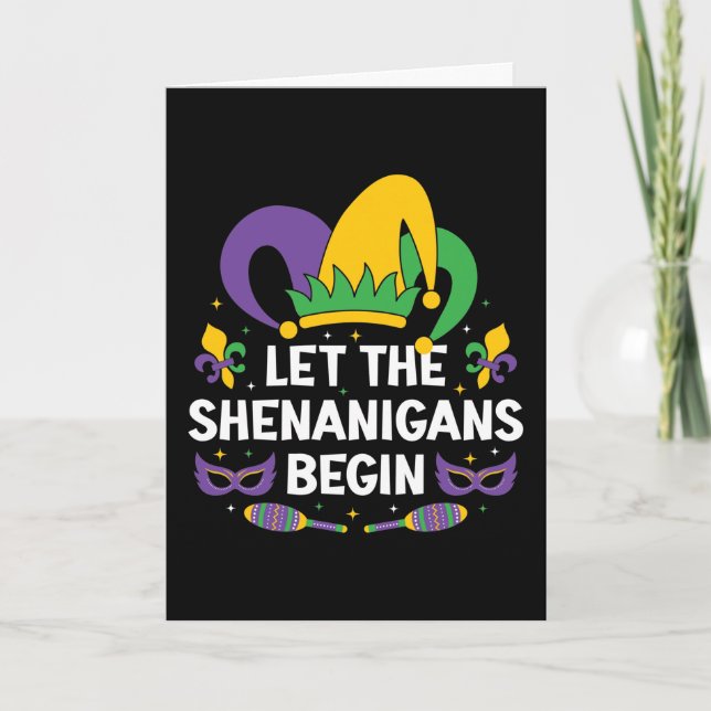 Carte Costume Mardi Gras Laisser Commencer Les Shenaniga (Devant)