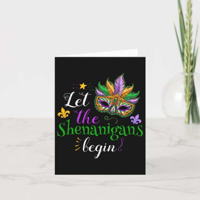 Carte Costume Mardi Gras Laissez Les Shenanigans Commenc (Devant)