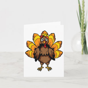 Carte Costume Turquie Thanksgiving Day mignon Automne au